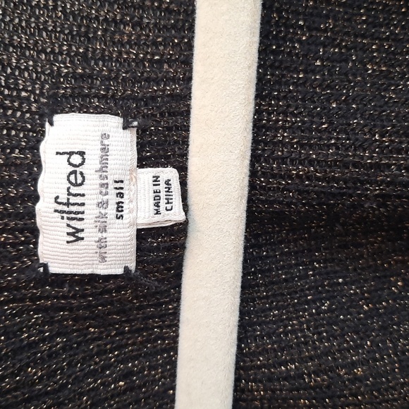 Aritzia Wilfred Brown Metallic Silk & Cashmere Cardigan - Picture 6 of 9